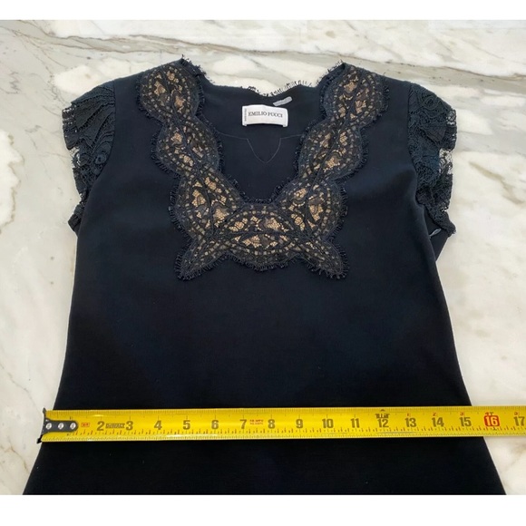 EMILIO PUCCI BLACK LACE DRESS MODEL 26RG25 SIZE IT 46 / US 12 NWOTS! - Picture 13 of 17